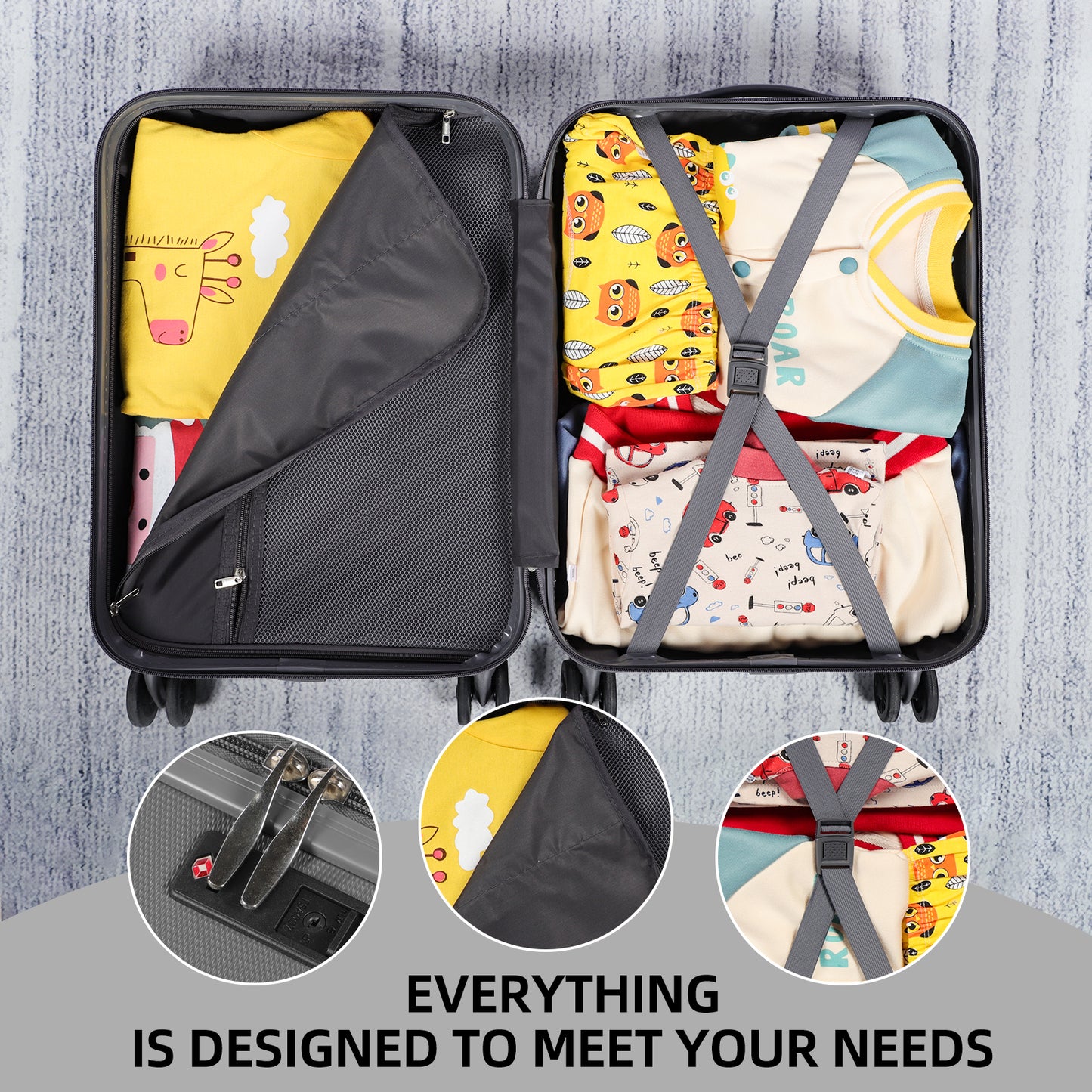 Searoute Suitcase Set in Grey