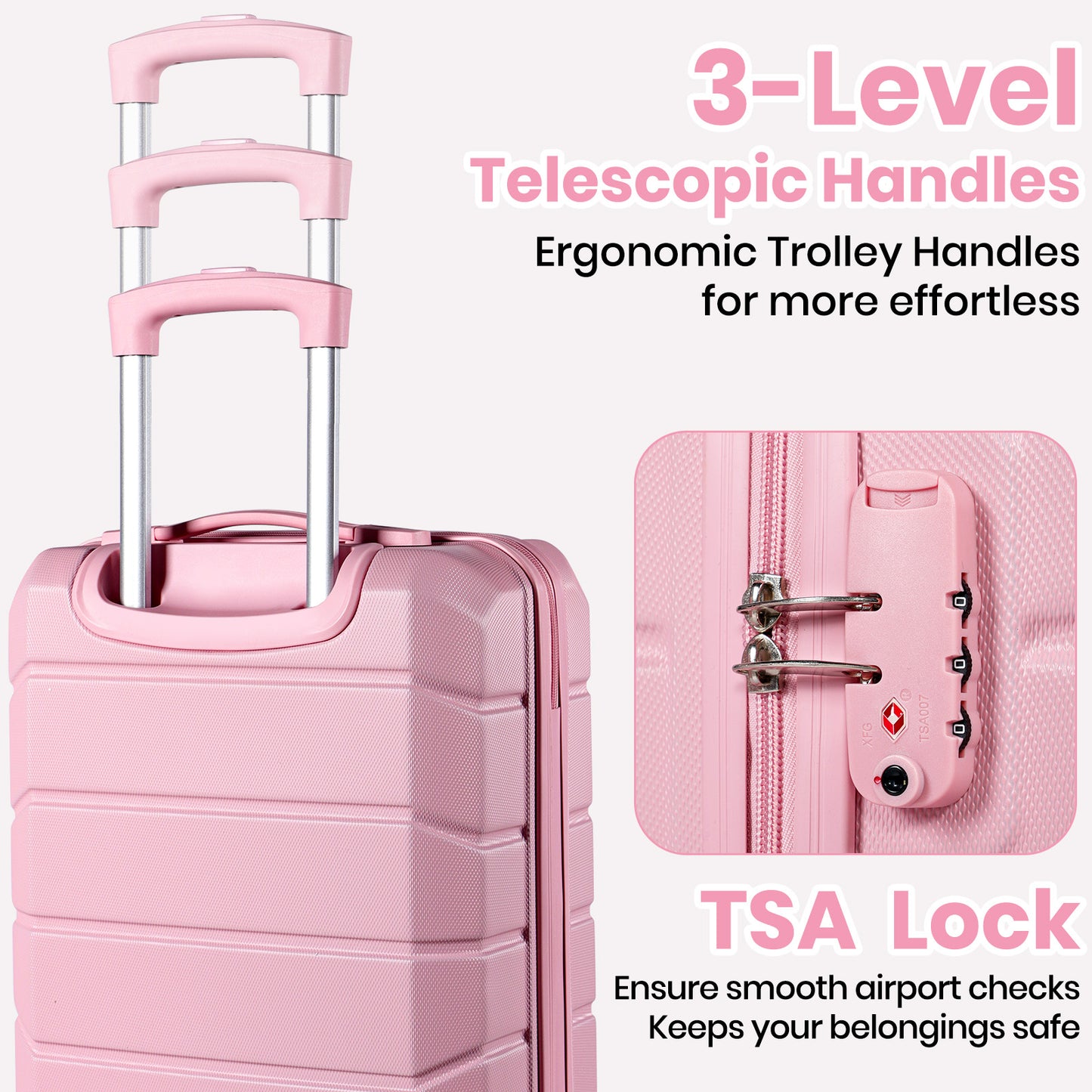 Searoute Carry-On Hand Suitcase in Pink
