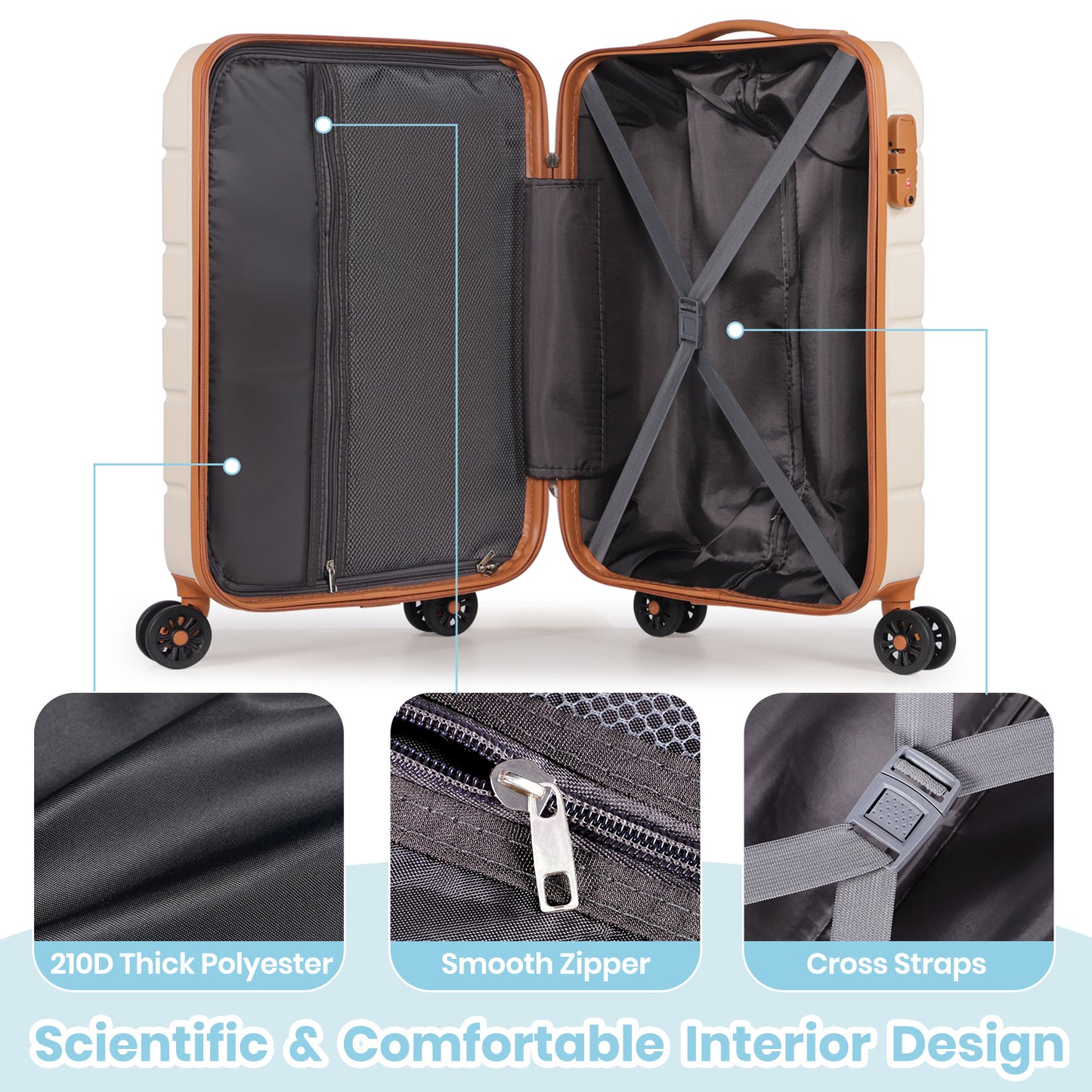Searoute Carry-On Hand Suitcase in White