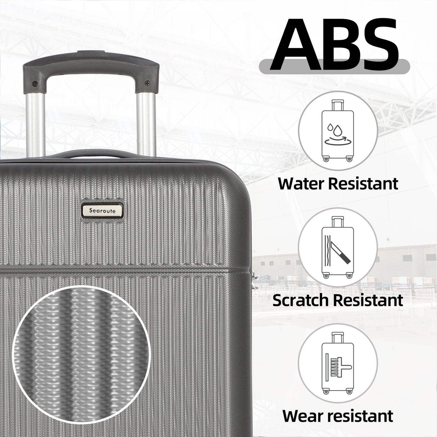 Searoute Suitcase Set in Grey