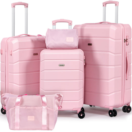 Searoute Suitcase Sets of 5 Piece in Pink