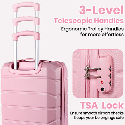 Searoute Suitcase Sets of 5 Piece in Pink